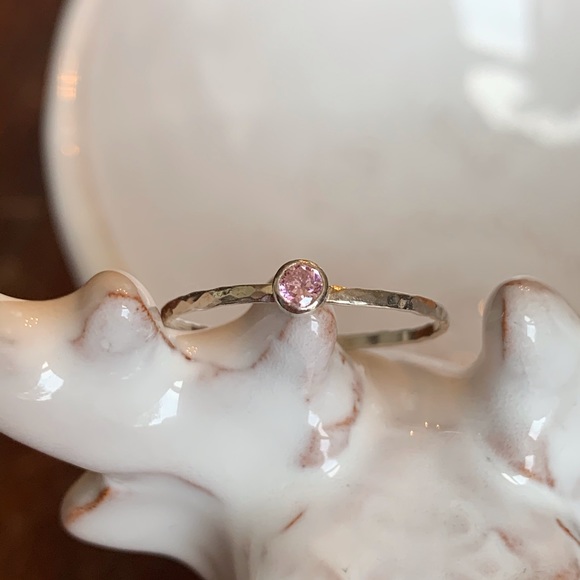 Hand Crafted Jewelry - 3 FOR $25 Stacking Pink Tourmaline In Sterling Silver Ring